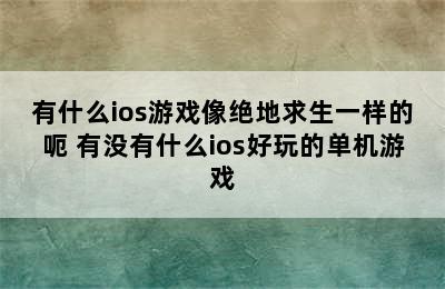 有什么ios游戏像绝地求生一样的呃 有没有什么ios好玩的单机游戏